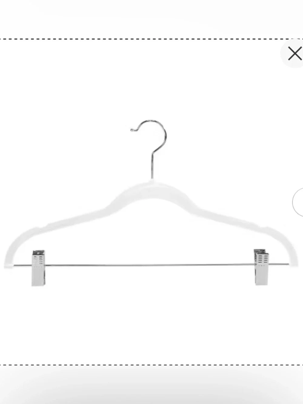 Simplify 12ct Velvet Suit Hanger w/Clips - White 17inches